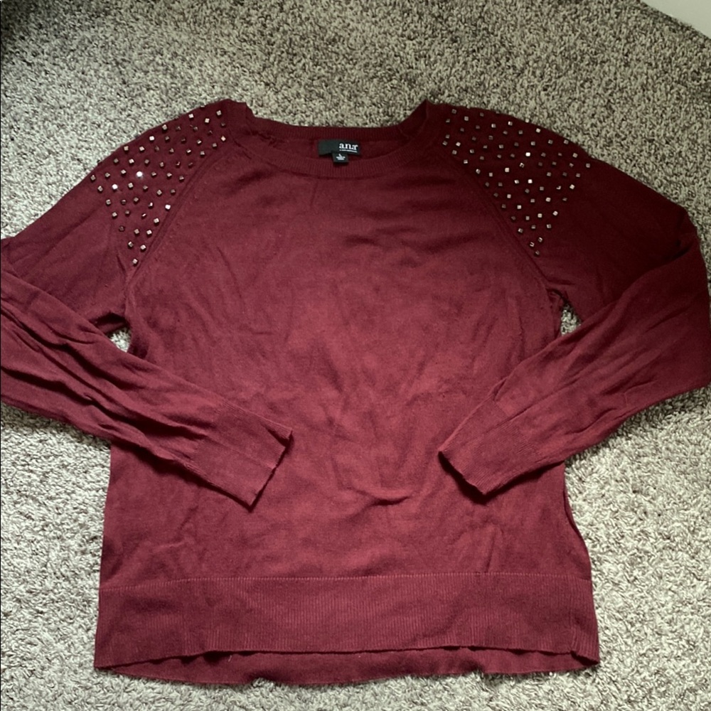 Apt. 9 Women's Burgundy Studded Top